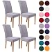 Colorxy Velvet Spandex Fabric Stretch Dining Room Chair Slipcovers Home Decor Set of 4, Light Gray