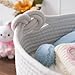 JUOOE Personalized Cotton Rope Baby Gift Basket, Nursery Storage Organizer, Baby Shower Basket with Custom Name