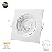 EDP Downlight LED encastrable, carré cadre blanc, 5 W 3200 K