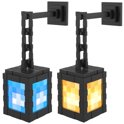 Pixelated Solar Lanterns Outdoor Waterproof, USB-C & Solar Hanging Light