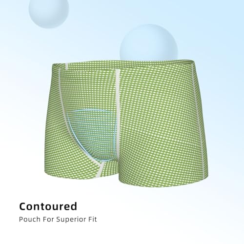 Boys' Cotton Boxer Brief Soft Underwear-Green Gingham4