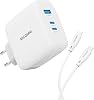 140W GaN 3 Portlu USB-C USB-A Şarj Aleti QC5.0 PD3.1 iPhone, iPad, Samsung, Xiaomi, Notebook, Macbook Air Uyumlu Hızlı Şarj Cihazı 2 Metre Type-C Kablosu