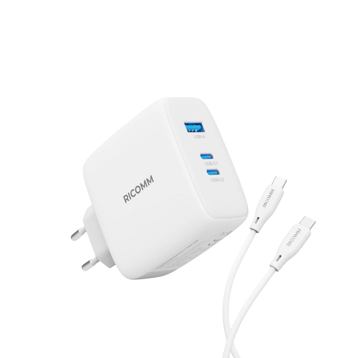 140W GaN 3 Portlu USB-C + USB-A Şarj Aleti QC5.0 PD3.1 iPhone, iPad, Samsung, Xiaomi, Notebook, Macbook Air Uyumlu Hızlı Şarj Cihazı + 2 Metre Type-C Kablosu