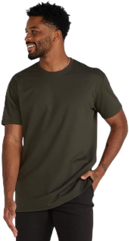 BYLT Split Hem Short Sleeve Men's T-Shirt - Polyester, Cotton, and Spandex Blend – Moisture Wicking, Breathable, Classic Fit