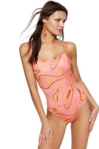 Maillot de bain en tricot imprimé batik confortable pour masquer les imperfections