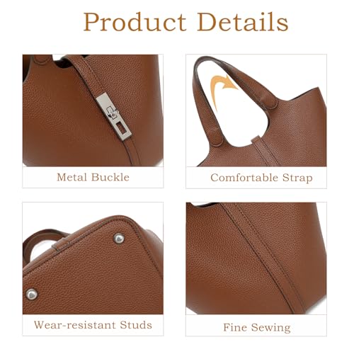 Bolso tipo Bucket para mujer, pequeño, cuero vegano miniatura 6