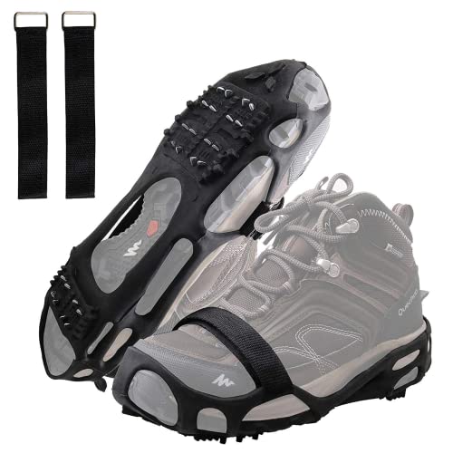 Grödel Steigeisen Schuhspikes Schuhkrallen Schuh Spikes Grödeln Traktion Eisspikes für Bergschuhe Schuhe EIS Klettern Bergsteigen Angeln Trekking Winter Outdoor (24 Zacken, M)