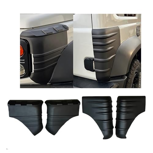 For 新型ジムニーノマド JC74 5ドアフロント&リアオートコーナーガード 車両衝突保護 デカールアクセサリー 外装 ブラックウォリアボディ フェンダーコーナーラップ ジムニーノマド JC74 5ドアアクセサリー