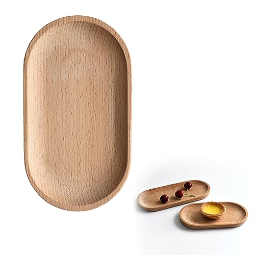 Vassoio Ovale In Legno Di Faggio - Piatto Portapane 18x10x1.5cm Per Tè, Frutta, Snack - Foto 10