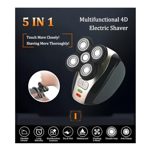 Five in one Razor USB Charging Cable, Instruction Manual, Cleaning Brush, Silicone Head, Barber Head, face wash Head, Nose Hair Device, Shaver 5 Knife Head, Limit Comb