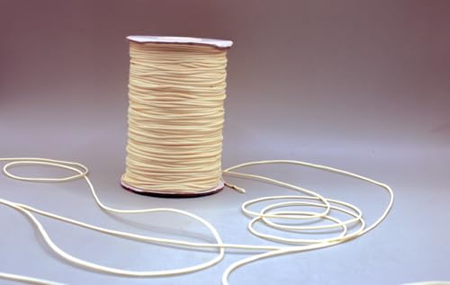 Cordão Encerado de 1,0 mm, Comprimento de 25 Metros, Pulseiras, acessórios, bijuterias (Marfim)