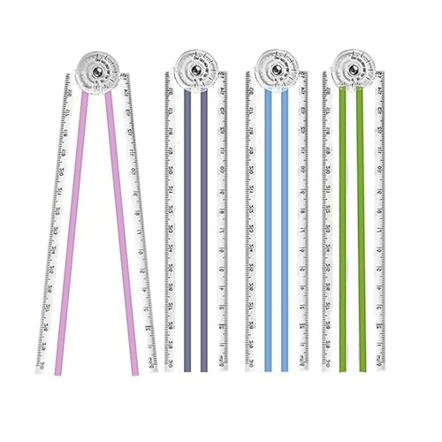 Zenfony 4 Pcs Foldable Rulers, 30cm Clear Folding Rulers for Student & Office Use, Durable Transparent Straight Ruler, Bendy Geometric Plastic Ruler for Crafts & Drawing