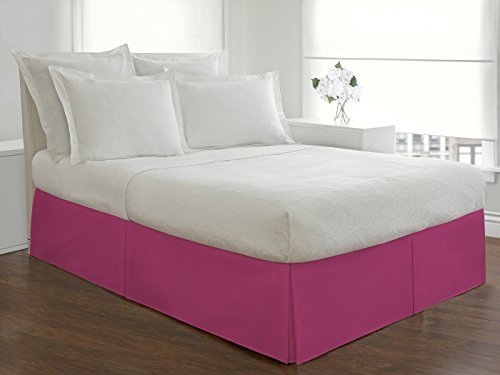 Lux Hotel Tailored Bed Skirt Classic 14" Drop Length Pleated Styling, Twin Xl, Pink #TOP1