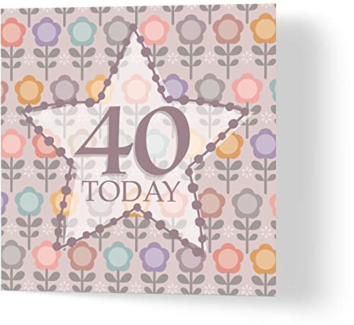 Wuzci Carte d'anniversaire « 40 Today » - Longueur : 150 mm - Largeur : 150 mm Cover