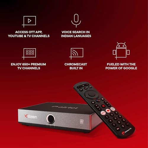 Image of Airtel Xstream Box with Dish Antenna | Android TV Box | Pay 3600 and get 3600 Cashback| Standard Installation (FTA Pack)