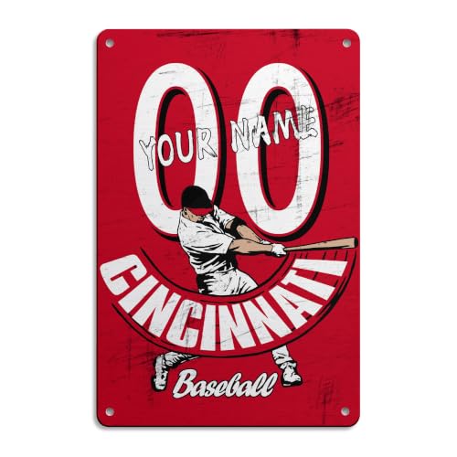 Image of ANTKING Cincinnati Metal Sign Custom Sign Decor for Men Youth Boy Gifts