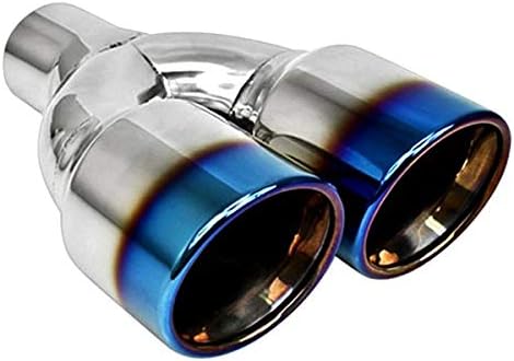 Dt-24161Bf Dual 3.5In Double Wall Staggered Roll Slantw/Blue Flame Exhaust Tip 2.25In Id/7.