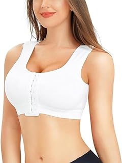 Women Front Closure Compression Bras for Post Surgery Mastectomy Support with Adjustable Straps Wirefree Sports Bras