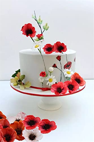 Sdeerit Red Poppy Flowers Artificial Poppy Silk Flowers Bulk 100Pcs Fake Flowers 2.76" Faux Poppies For Wedding Home Ornament Centerpiece Craft Decoration(Red ) #TOP4