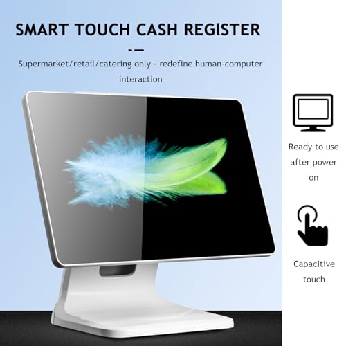 Image of 15.6 Inch Touch Screen PC POS Systems for Small Business, All in One Smart Touch Screen Cash Register POS for Business Restaurants Retail /Shop