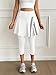 Fisoew Women's Tennis Golf Skirt with Capris Leggings Pockets Wrap Contrast Colors Gym Athletic Skorts White
