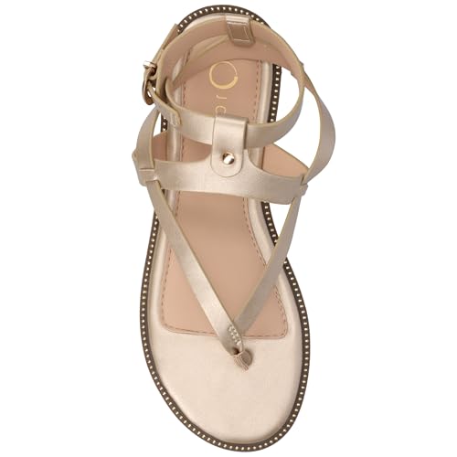 Journee Women's Comfort Foam Tangie Flat Sandals Champagne, 94