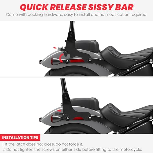kekykm Backrest Sissy Bar for Harley Softail