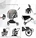 Dog Stroller for Medium Dogs and Cats, Pet Carrier Trolley with Rain Cover, Separable Pram with Aluminum Bracket, Travel Cart (Grey)
