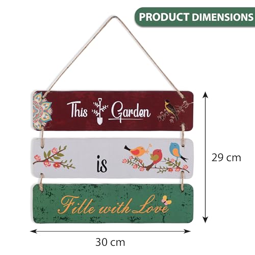 Image of Kuber Industries 3 Layered Wooden Inspirational Quotes Wall Hanging Decoration for Living Room, Bedroom & Office | Wall Art Home Decor Items for Hall, Entry Door & Staircase | Multicolor
