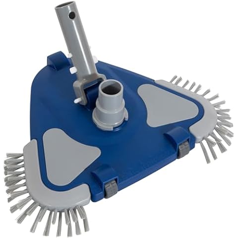 POOLAZA Pool Vacuum Head, Weighted Pool Vacuum Head with 1-1/4'',1-1/2'' Swivel Hose Connection, Bottom & Side Brushes, Pool Vacuum Heads for Inground Pools, Above Ground Pools & Vinyl Lined Pools Cover