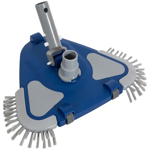POOLAZA Pool Vacuum Head, Weighted Pool Vacuum Head with 1-1/4'',1-1/2'' Swivel Hose Connection, Bottom & Side Brushes, Pool Vacuum Heads for Inground Pools, Above Ground Pools & Vinyl Lined