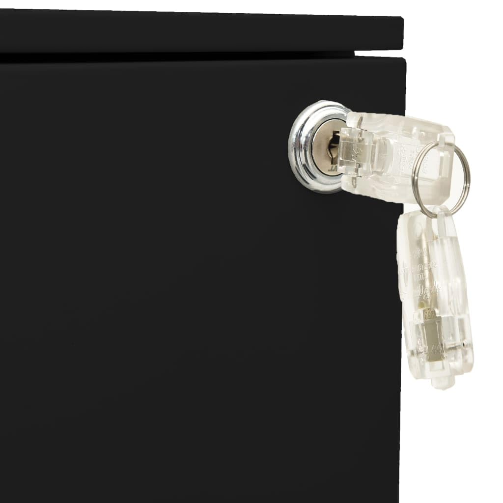 Armadietto per documenti con ruote, contenitore con serratura in acciaio, armadio da ufficio con 2 cassetti per formato A4/lettera/legale, contenitore per documenti per casa e ufficio, 39 x