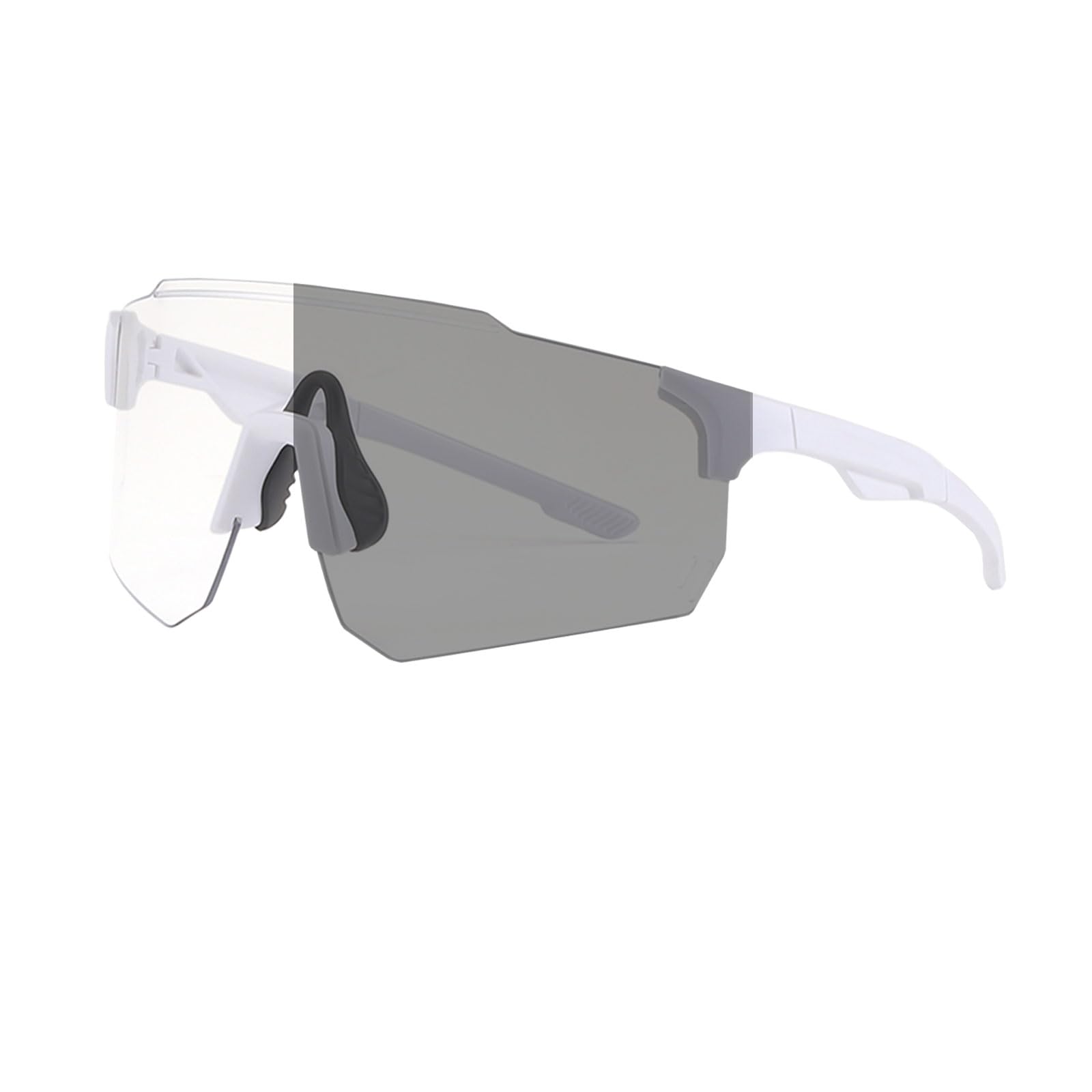 Long Keeper Photochromic Sports Sunglasses For Women Men Cycling Running Glasses Mtb Glasses Outdoor For Running Fishing Riding Bike Mountain Sunglasses UV400 Shades (White-Clear)