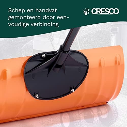 CRESCO Heavy Duty Wide Snow Shovel - 1.4m | Steel Shovel With Handle | Metal Scoop Suitable for Ice, Snow, Car Driveway Grit, Salt Spreader, or Gardening Equipment | Orange