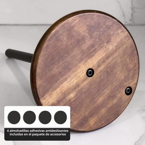 Soporte de toallas de papel en madera con base redonda estable 7