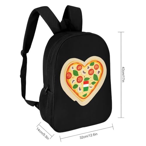 I Love Italian Pizza 17 Inch Backpack Classic Travel Daypack with Adjustable Shoulder Straps for Men Women2