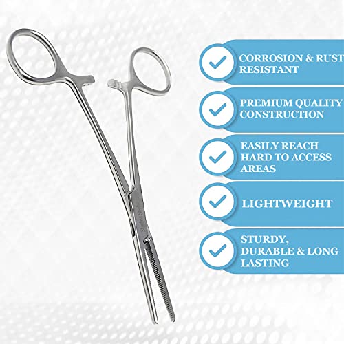 Dog Pet Ear/Nose Hair Puller Grooming Hemostat Locking Forceps Pliers, 5.5" (14cm), Straight