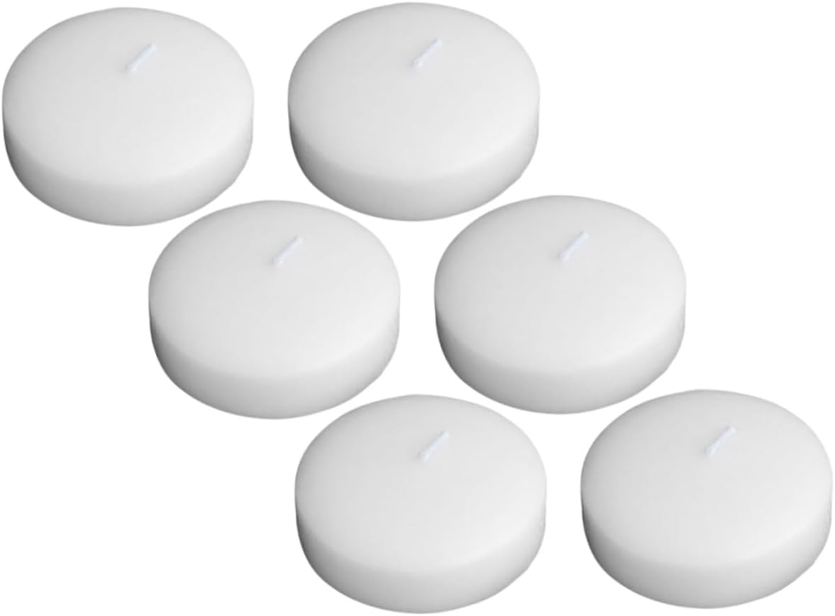Floating Tea Candles Unscented Round Votive Candles 4.5x2.5cm Small Size 6pcs for Wedding Reception Romantic Dinner and Pool Party Decorations
