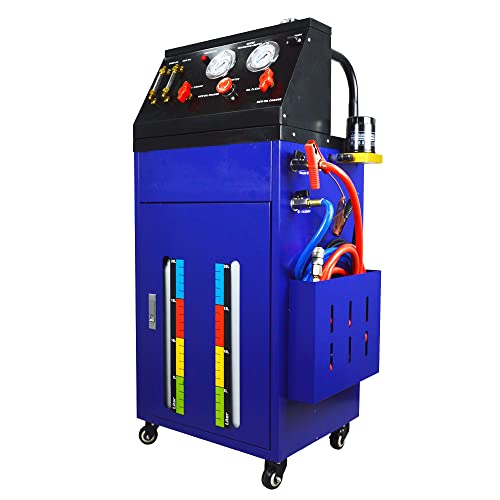 LGXEnzhuo Auto Transmission Fluid Oil Exchange Flush Cleaning Machine 70W Pump with Equal Amount Exchange System 0-60 PSI Gauge Two 5.3 gal Tanks for Small/Mid Size Vehicles DC12V
