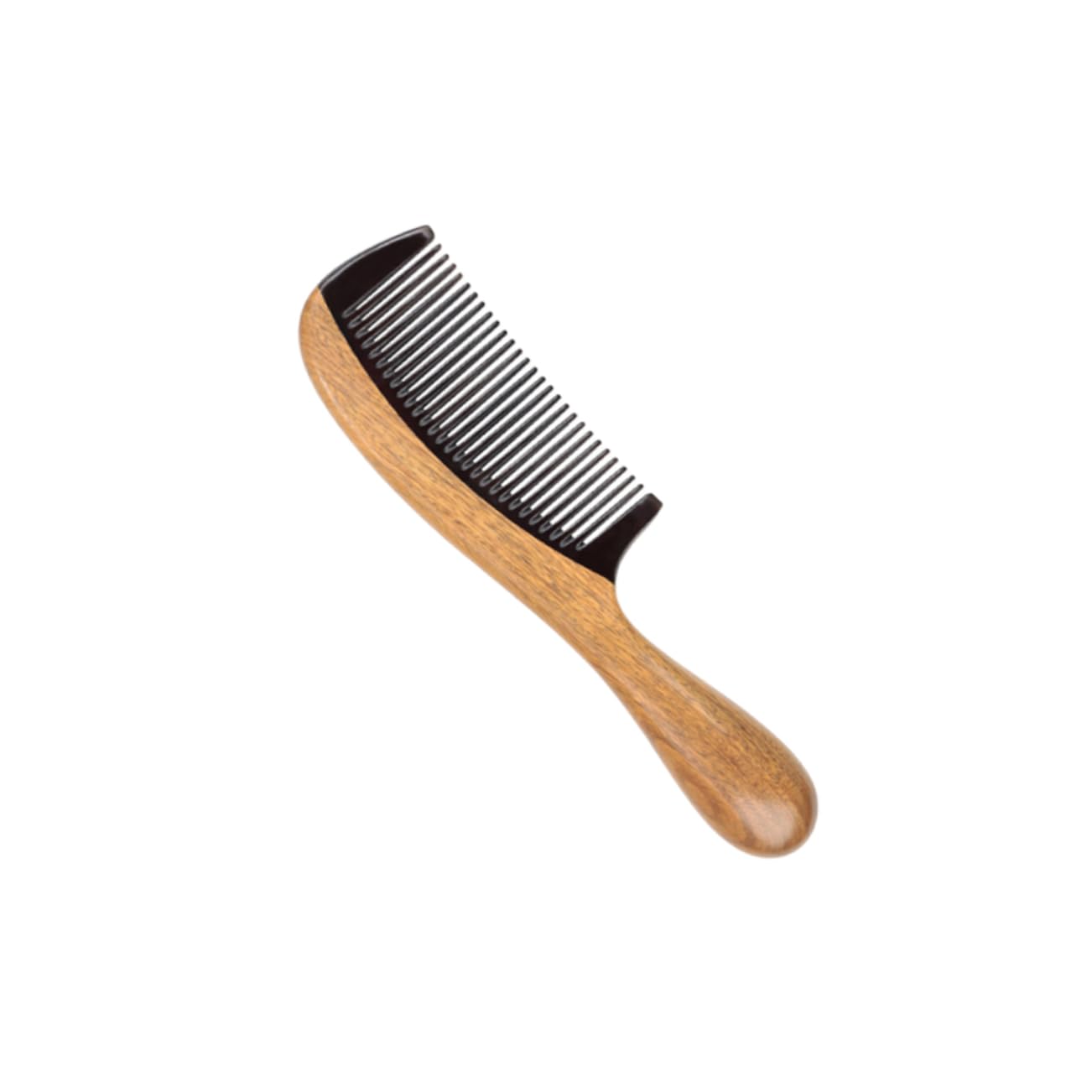 Didiseaon Peine De Masaje Mango Redondo Antiestático Peine De Sándalo Cuerno Para El Cabello