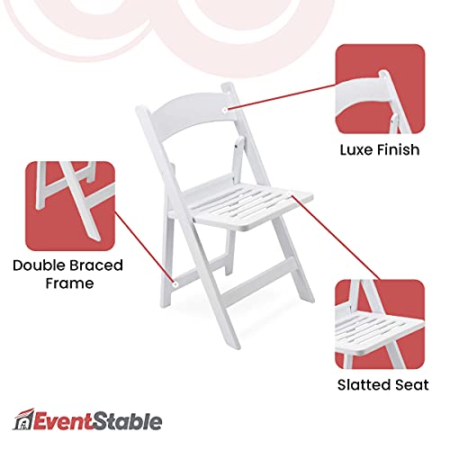 Eventstable Titan Pro Resin Folding Chair - Indoor/Outdoor Lightweight Folding Chair - Slatted Seat Folding Chair For Weddings Parties Events - 100 Pack #TOP4