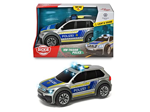 Dickie Toys - Volkswagen VW Tiguan R-Line – 25 cm großes Polizeiauto mit Licht & Sound, Polizei-SUV, Spielzeugautos, für… – Bild 5