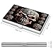 VstaDank Evil Skull Business Card Holder Fashion Aluminum Alloy Flip Cover Credit Card Holder High End Professional Name Cards Case Exquisite Pocket Metal Cards Holder for Work
