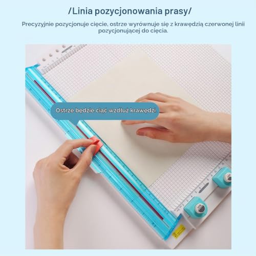 Przycinarka do Papieru Tabliczka Wycinająca Gilotyna do Papieru Kraftowego Składana Punktacja 7 w 1 Wielofunkcyjna Tablica Wycinająca szerokość Cięcia 12,2 Cala