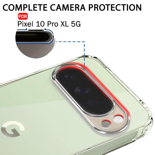Image of TheGiftKart Back Cover Soft Case for Google Pixel 10 Pro XL | Best Camera Protection | Inbuilt Dust Plugs & Anti-Slip Grip | Ultra Clear Slim Case Cover for Pixel 10 Pro XL (Silicone, Transparent)