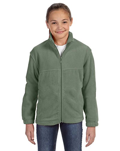 Pullover fleece anti-froid pour adolescent avec zip intégral taille L couleur dill