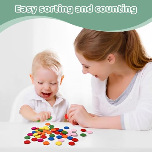 KUMSODE Pokerchips, 100 Pcs Plastechips Poker Chips Spielchips Bingo Plättchen Zahlen Wertmarken Jetons Spielmünzen für Mathe and Casino Spiele, Plastik Einkaufschip Einkaufswagenchip, 25 mm