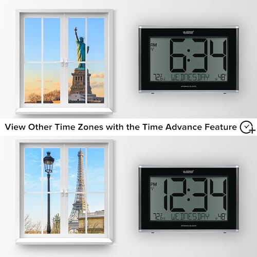 Reloj digital atómico extragrande 513-05867-INT con temperatura interior exacta 6