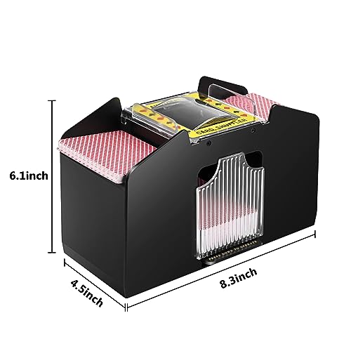 Nileole 2/4/6 Deck Automatic Card Shuffler, Battery-Operated Electric Shuffler, Casino Card Game Table Accessories for Travel, UNO, Phase 10, Skip-Bo, Texas Hold\'em (Black, 4 Decks) - Thumbnail 6