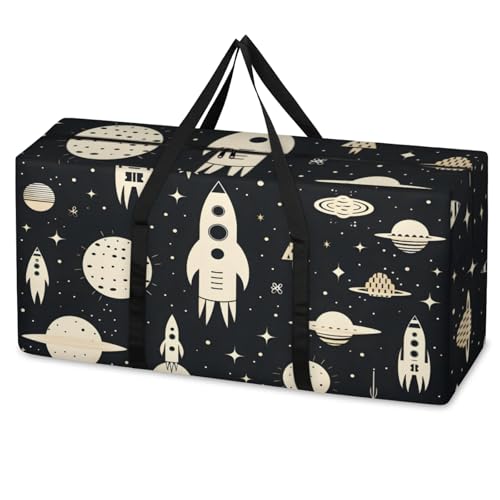 Artistic Galaxy Extra Large Moving Bags Heavy Duty Storage Bags Graffiti Galaxy Cloth Wrap Around Handles Double Zipper Reusable Convenient Foldable Storage Tote for Travel Camping Space Save
